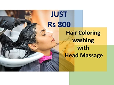 Hair Coloring Washing with Head Massage